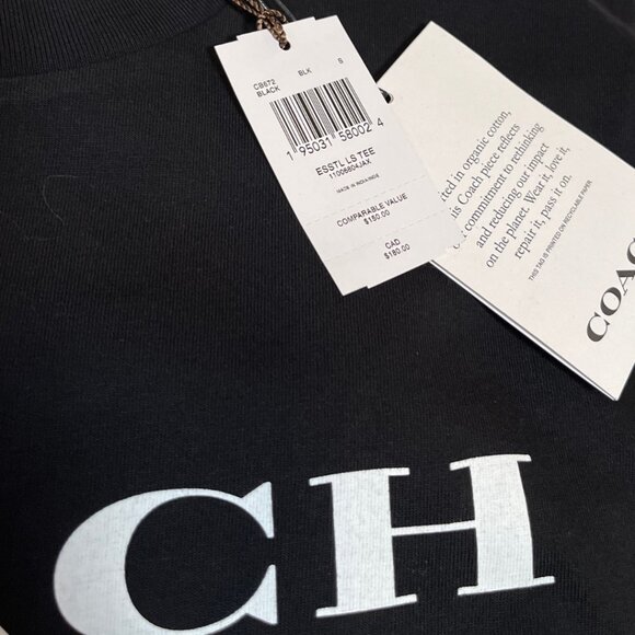 COACH Essential Long Sleeve Tee In Organic Cotton - Picture 5 of 6